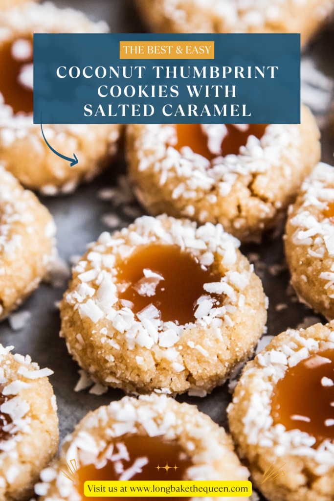 Coconut Thumbprint Cookies with Salted Caramel
