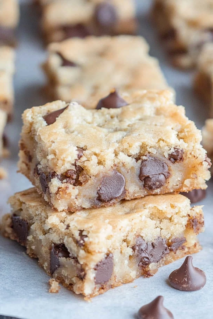 Final presentation of dessert squares, showcasing their dense interior and crisp edges.