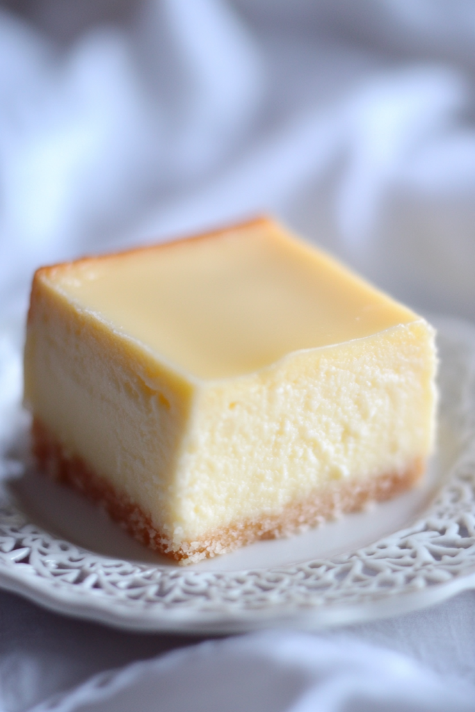 Close-up of a rich, velvety cake with a golden crumb base.