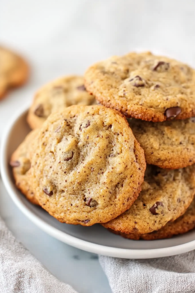 Final presentation of fluffy banana cookies, plated simply to emphasize their soft, airy texture.