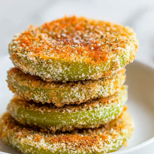 Final dish presentation: warm, crunchy slices in a simple serving bowl.