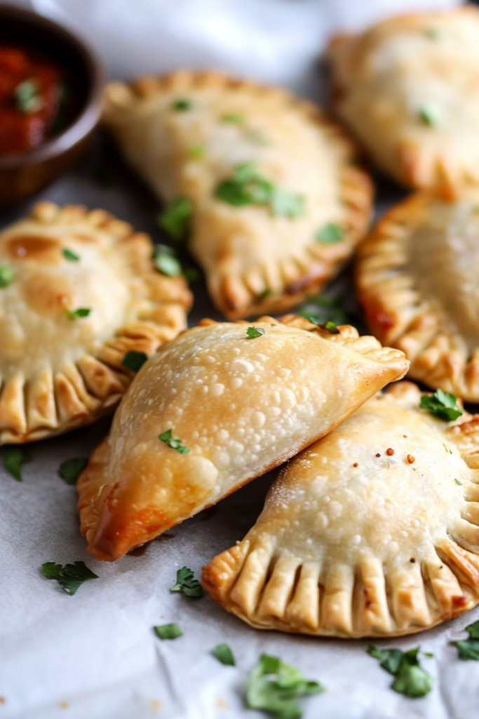 Final shot of gluten free empanadas recipe, baked until golden.