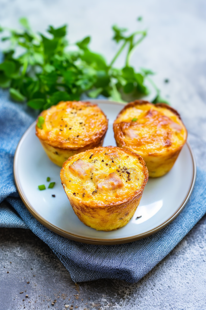 Savory mini egg bakes with a golden crust, served warm and ready to enjoy