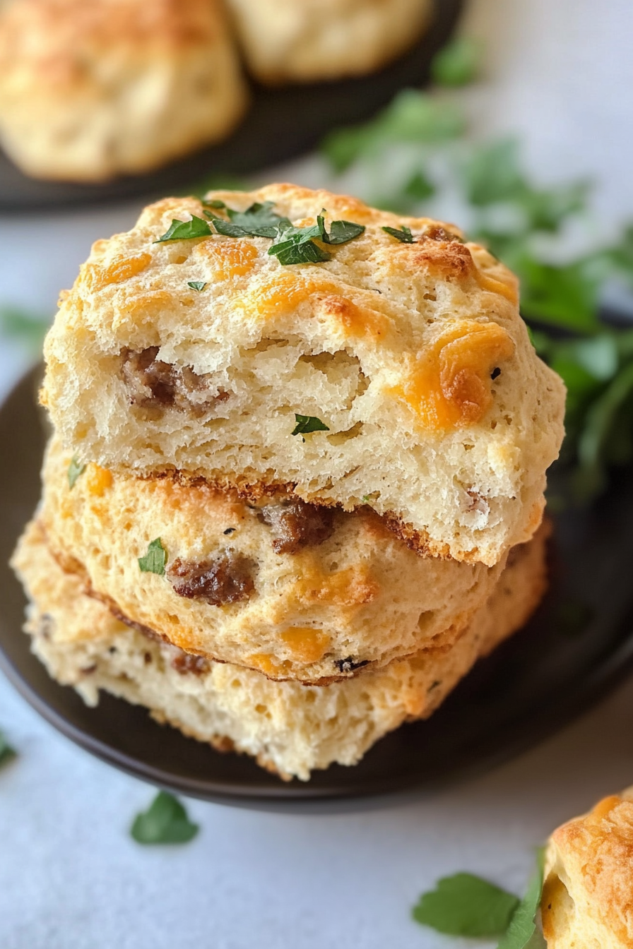 Soft and buttery biscuits with a lightly browned crust, perfect for a savory meal