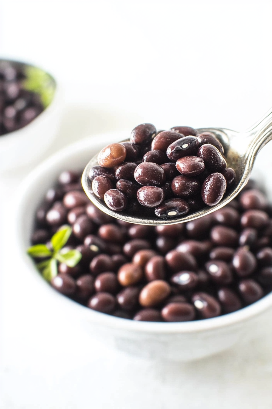 Instant Pot adzuki beans recipe plated in a clean white bowl, showing their deep red color.
