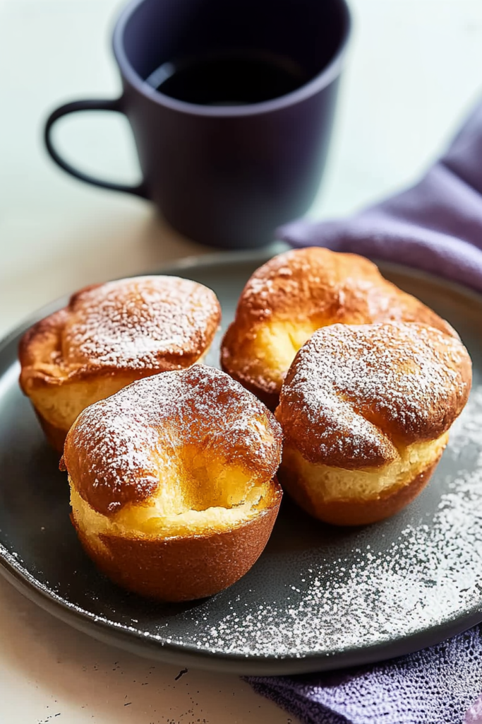 Warm popovers arranged together, highlighting their light texture and crisp edges.