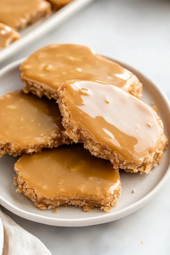Sweet squares arranged neatly, shiny coating emphasizing their rich flavor.
