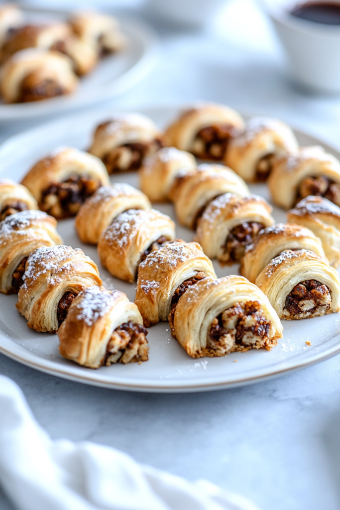 Flaky bite-sized pastries with a sweet spiced filling and a light sugar topping.