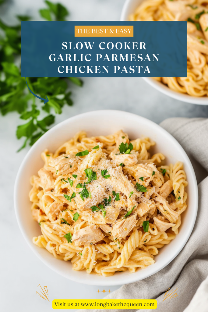 Slow Cooker Garlic Parmesan Chicken Pasta
