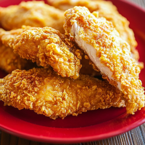 Final serving of Buttermilk Fried Chicken arranged on a plate, emphasizing its crispy exterior.