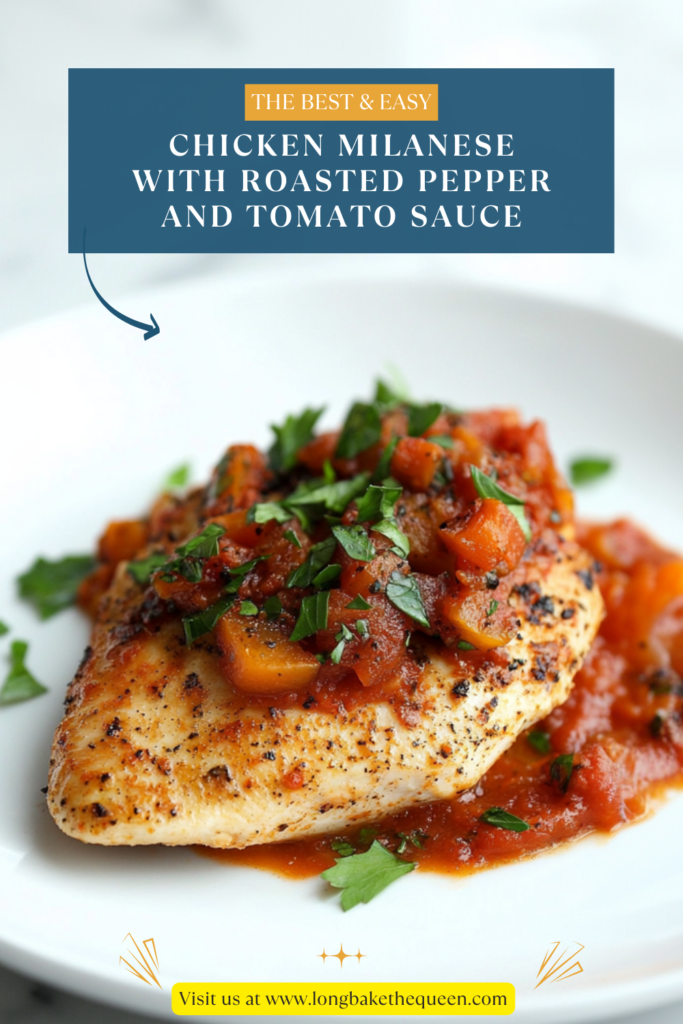 Chicken Milanese with Roasted Pepper and Tomato Sauce