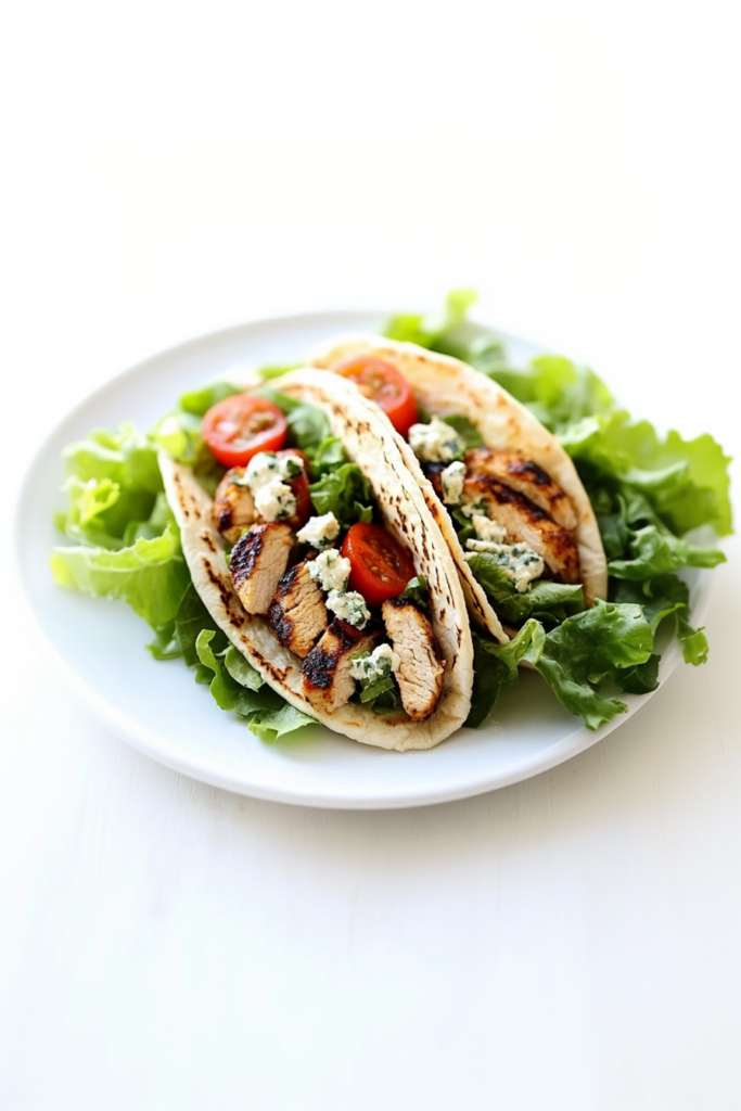 Appetizing handheld wrap showcasing grilled chicken and garden-fresh ingredients.