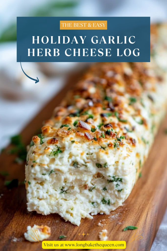 Holiday Garlic Herb Cheese Log