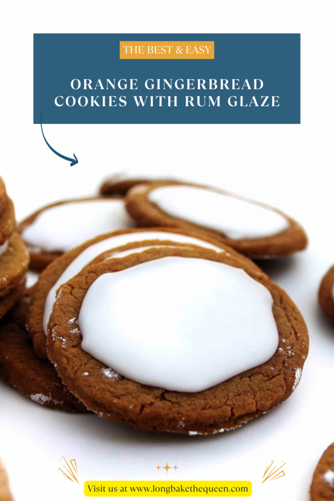 Orange Gingerbread Cookies with Rum Glaze