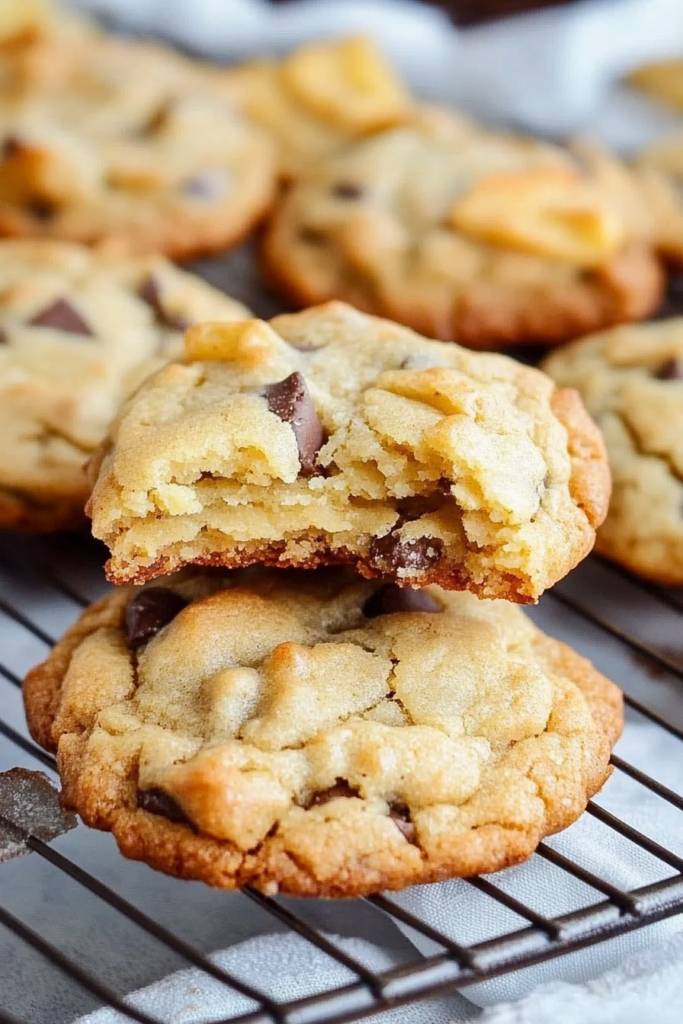 Freshly baked cookies arranged neatly, golden brown with a rustic, homemade look.
