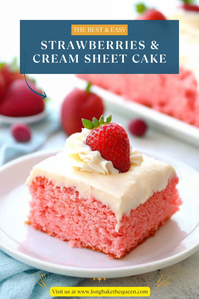 Strawberries & Cream Sheet Cake