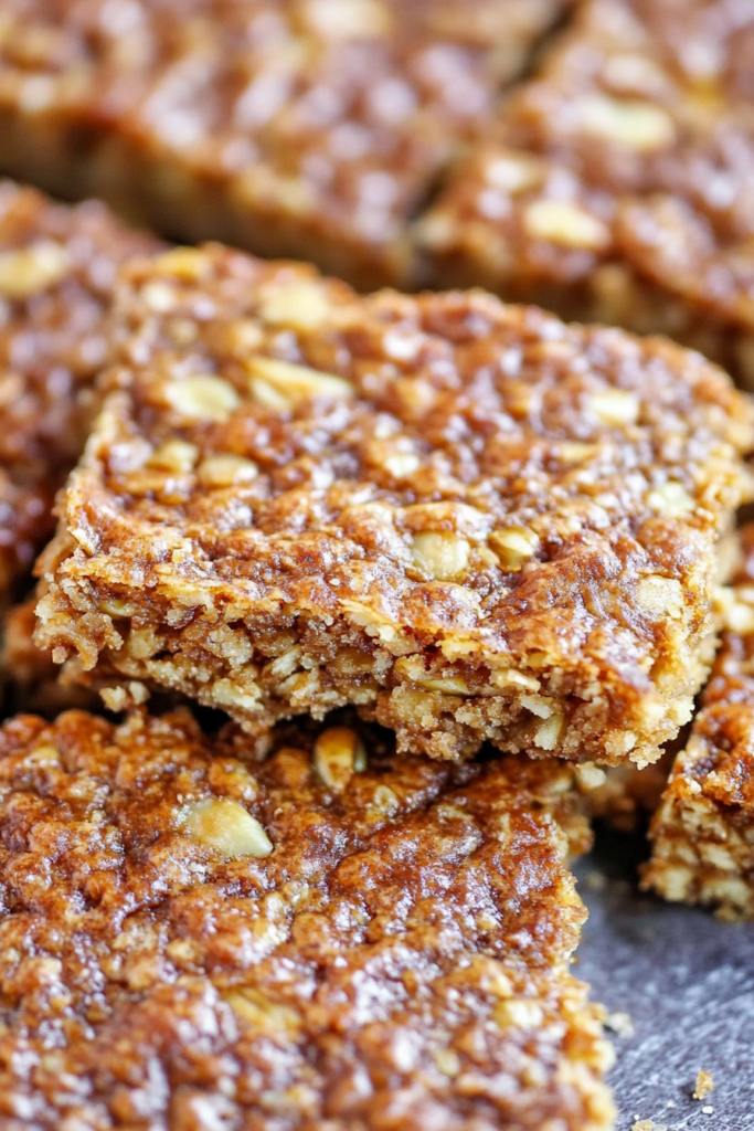 Final plated shot of Tom Thumb Bars, stacked to showcase their golden-brown layers