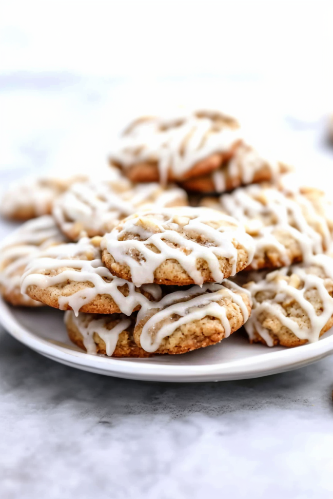 Final plated shot of Vanilla Glazed Apple Cookies arranged neatly for serving