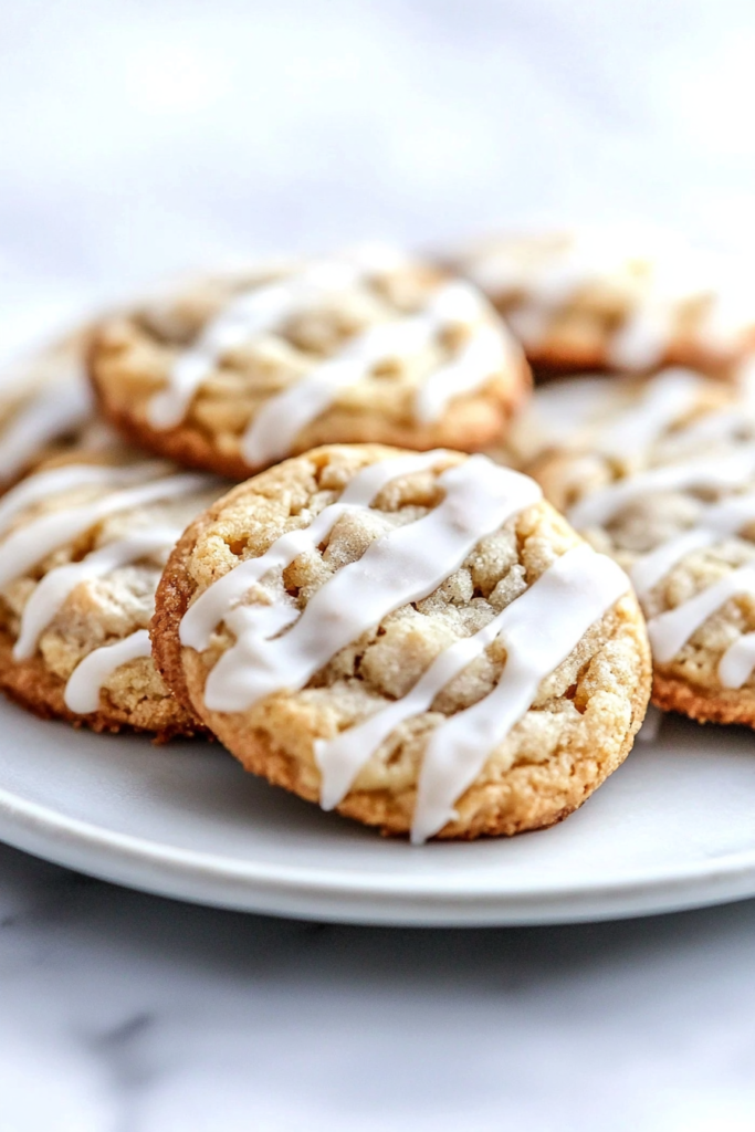 Cookies stacked together, showcasing golden edges and sweet glaze details