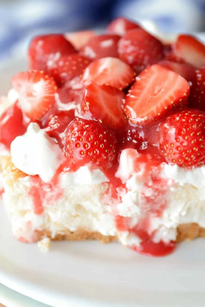 Fresh strawberry shortcake-style dessert with soft cake and whipped cream ๐ฐ