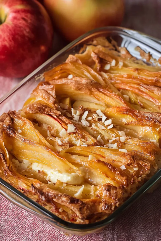 Golden, flaky phyllo layers baked with gooey brie and apple slices, served fresh from the oven.