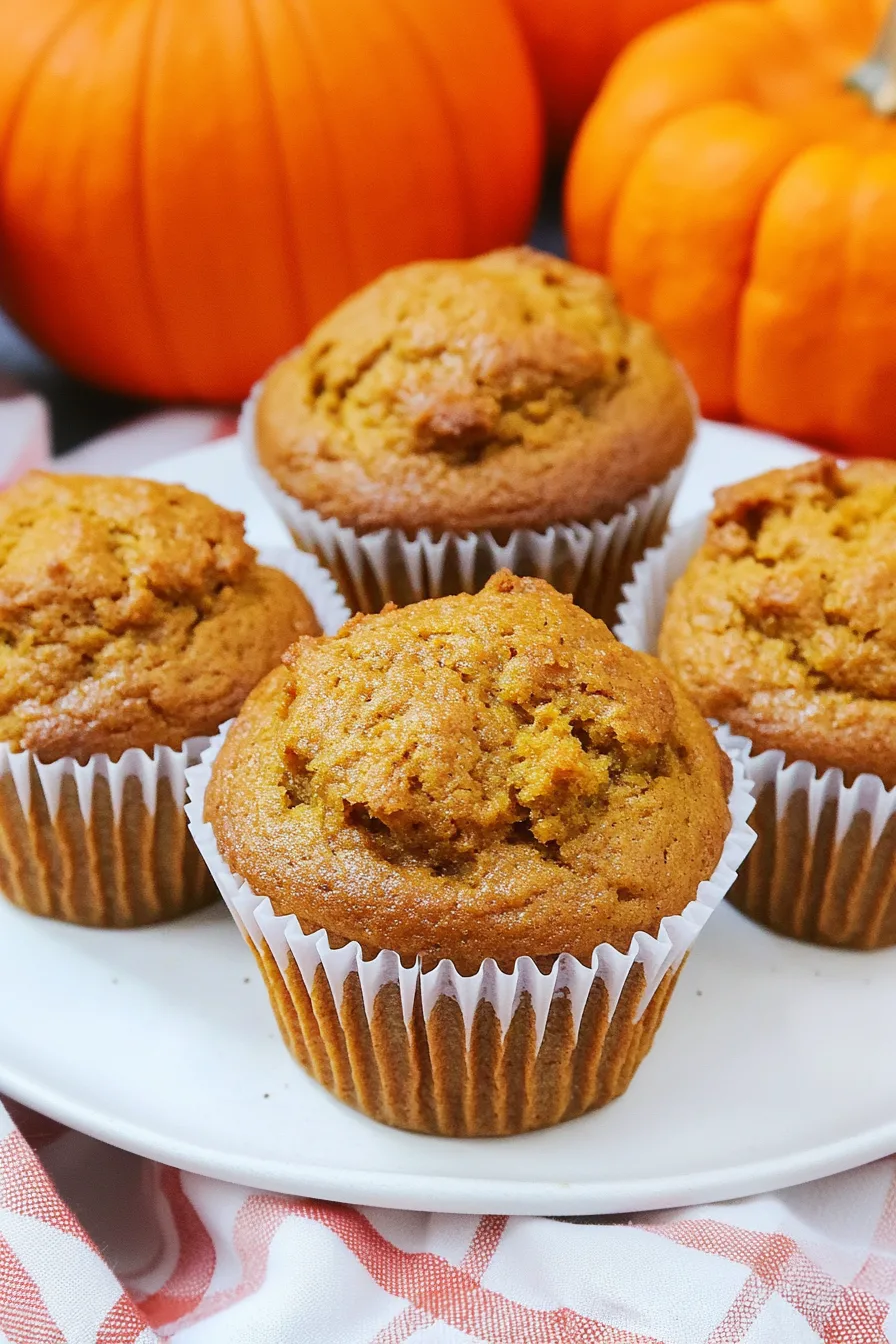 Freshly baked muffins with textured tops, arranged neatly for a cozy fall presentation.