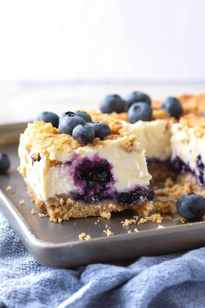Elegant presentation of dessert squares on a light surface, showcasing rich texture and fresh fruit accents.