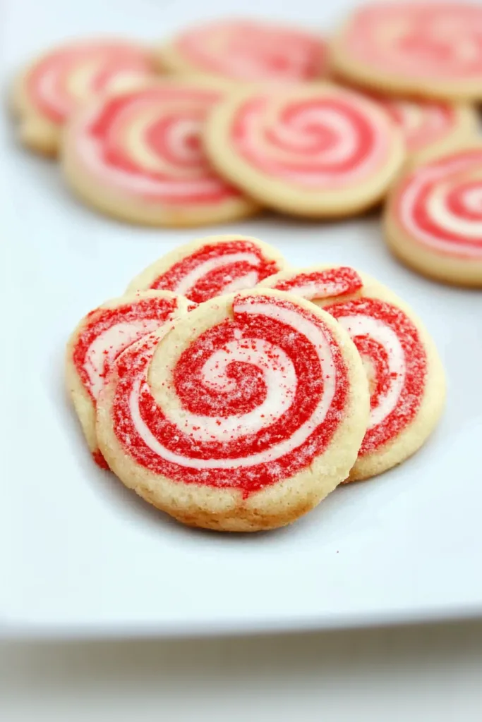 Final presentation of colorful swirl cookies, perfect for seasonal celebrations.