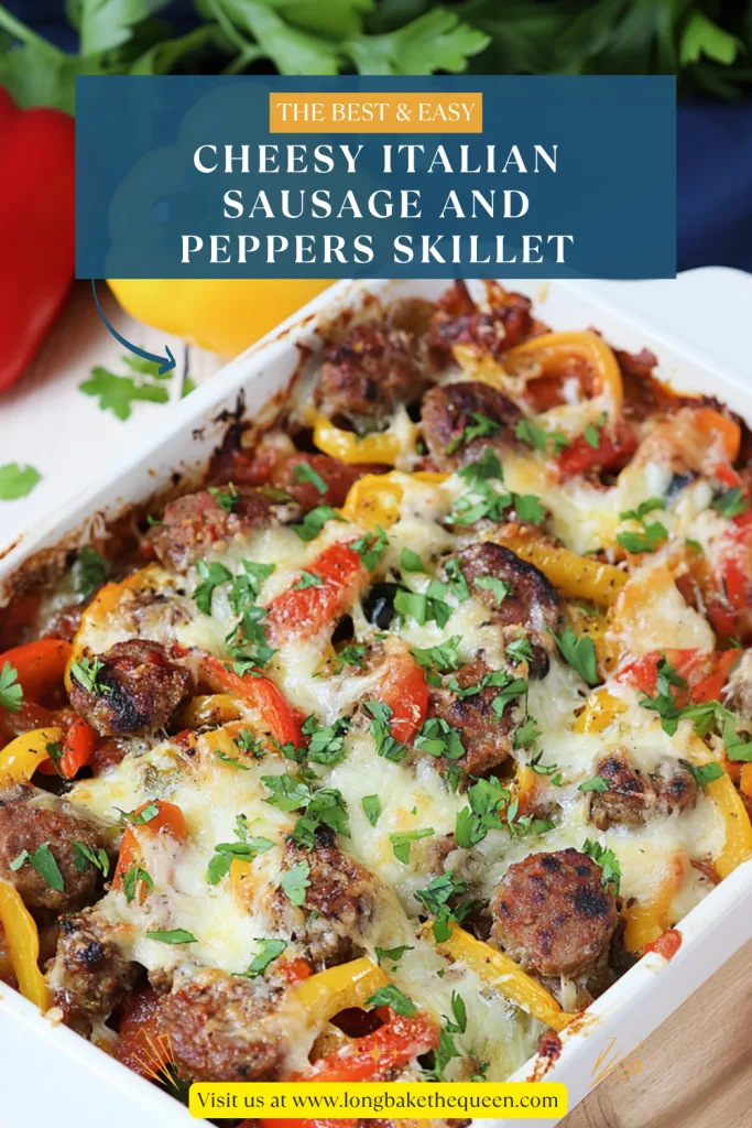 Cheesy Italian Sausage and Peppers Skillet