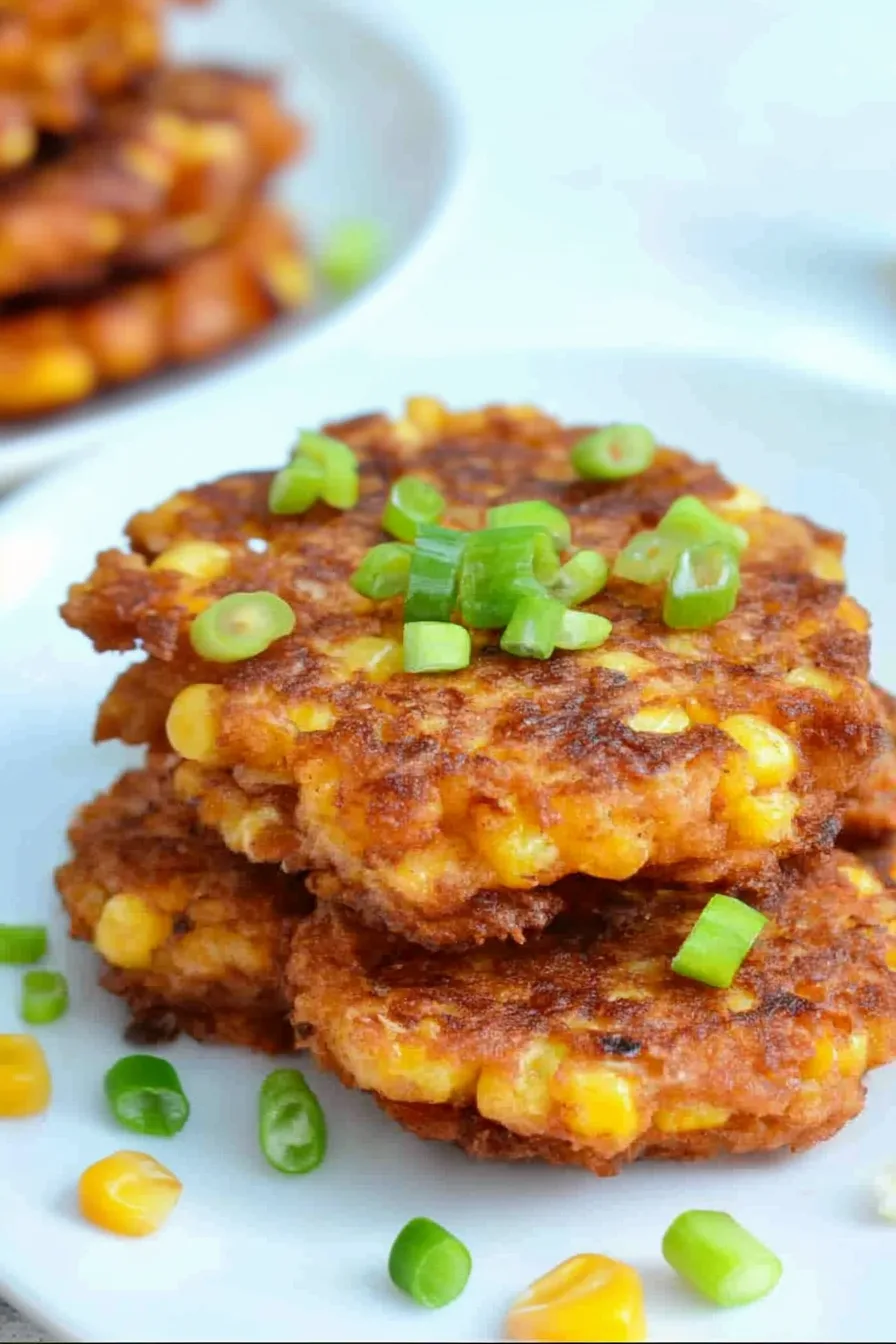 Rustic-style fritters arranged neatly, highlighting their crunchy edges and soft interior.