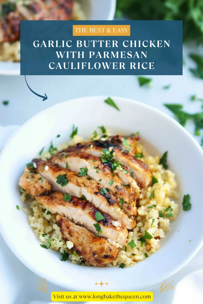 Garlic Butter Chicken with Parmesan Cauliflower Rice