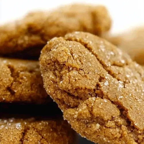 Homemade gingersnap cookies with chewy centers and crunchy edges on display.