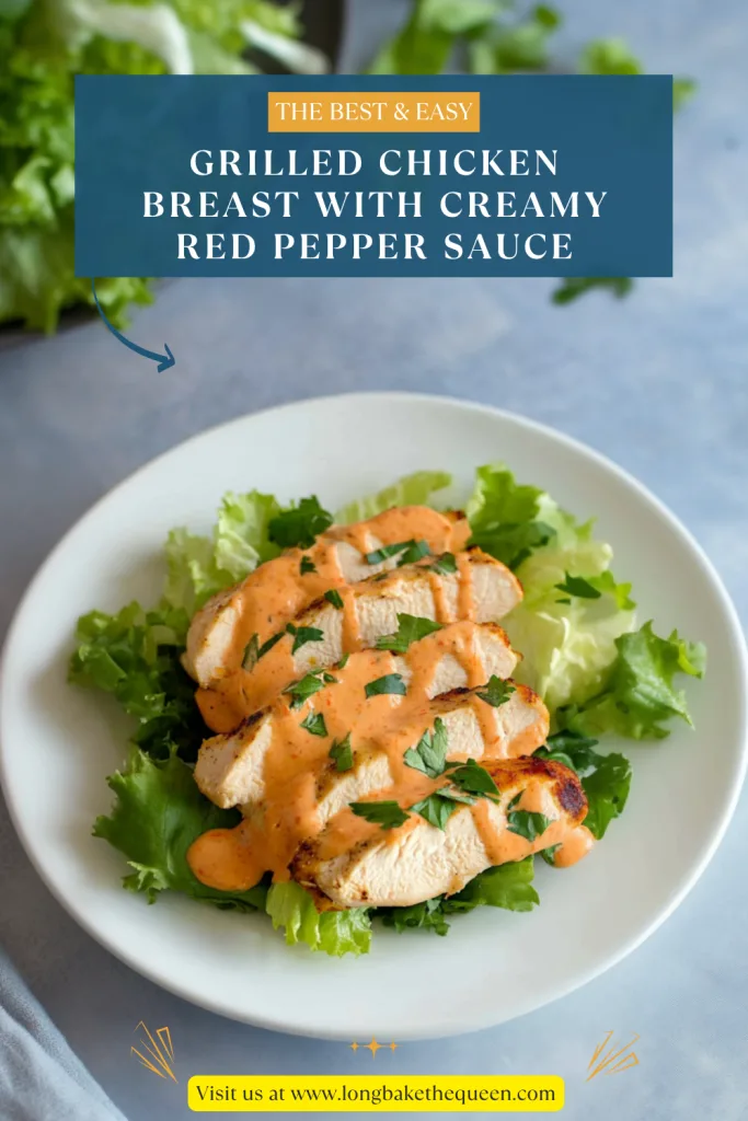 Grilled Chicken Breast with Creamy Red Pepper Sauce
