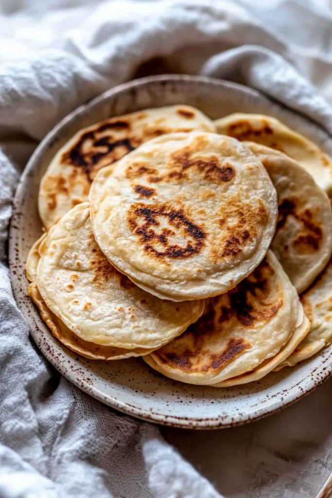 Soft and fluffy traditional Mexican sopes stacked on a plate for an easy homemade meal.