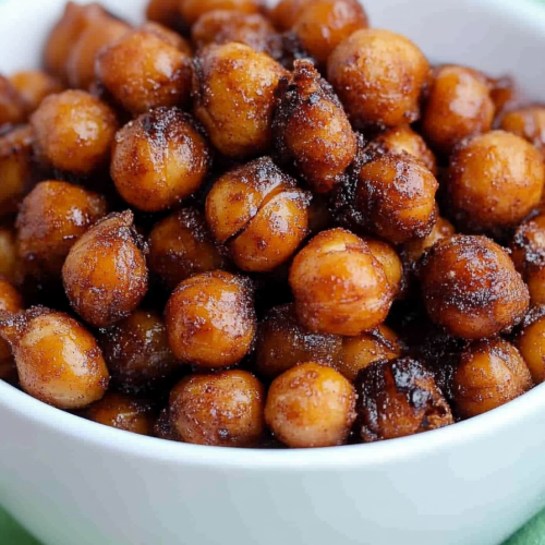 Healthy snack highlighting golden-brown coating and crisp texture.