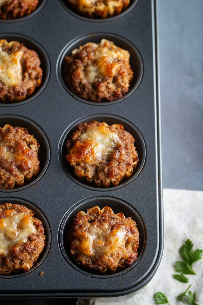 Easy family-style savory muffins served warm in a nonstick muffin tin ๐ด