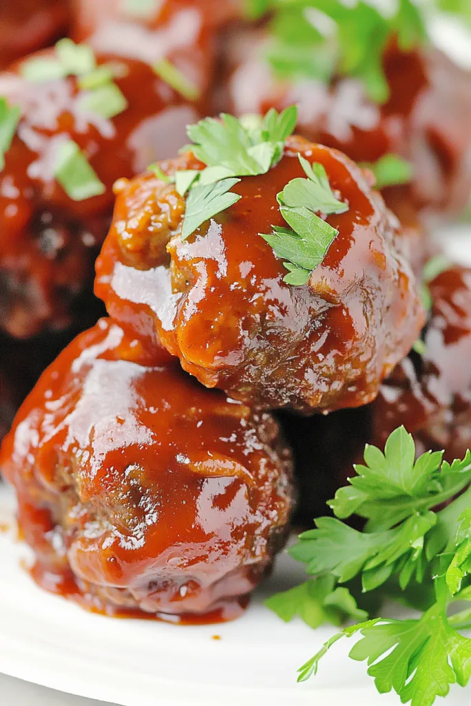 Appetizing meatloaf bites served simply, with parsley adding a pop of color.