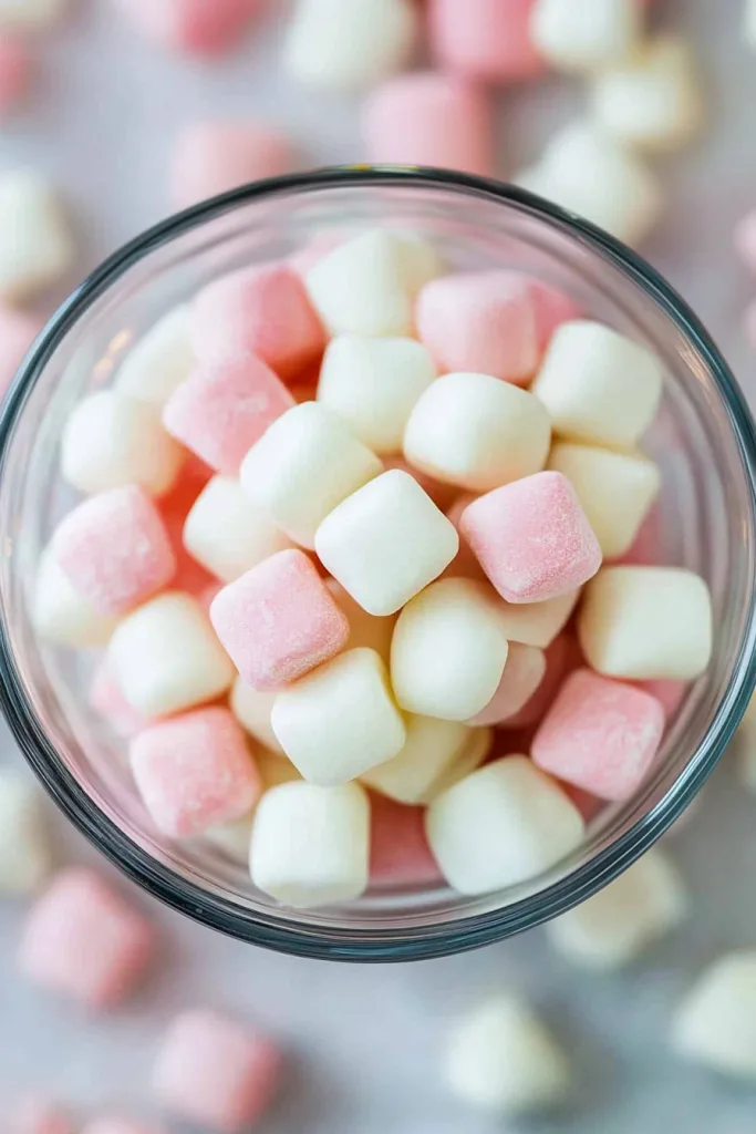Closeโup of smooth pastel candies, delicate colors highlighted against a bright background.