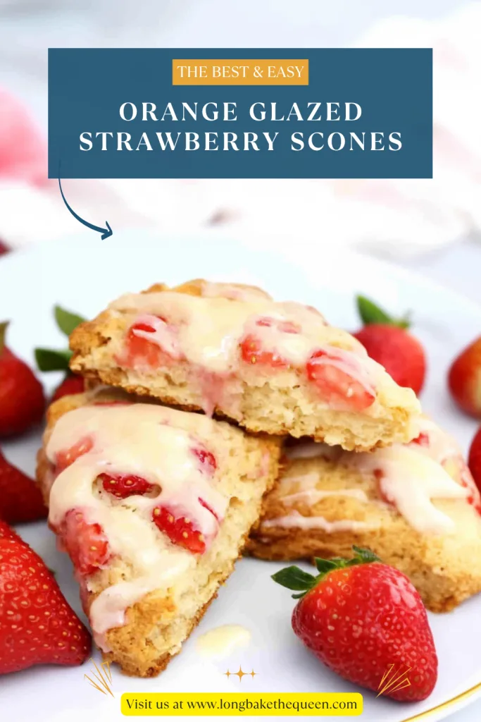 Orange Glazed Strawberry Scones