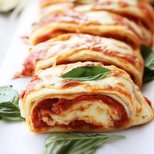 Golden baked pizza bread filled with melted cheese and rich tomato sauce