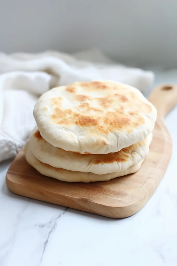 Golden flatbread with rustic char marks, emphasizing homemade simplicity.