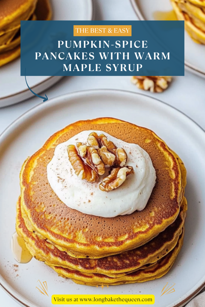 Pumpkin-Spice Pancakes with Warm Maple Syrup