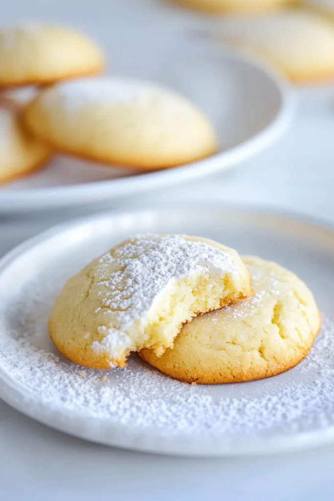Pillowy baked cookies served with rich vanilla frosting and a soft golden finish.