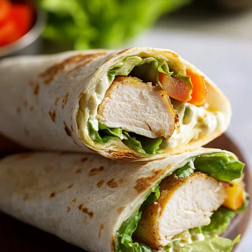 Turkey Club Ranch in a Wrap displayed neatly with fries and dipping sauce in the background.