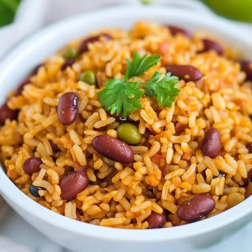 Arroz Moros Recipe finished dish, showcasing the blend of grains, legumes, and herbs.