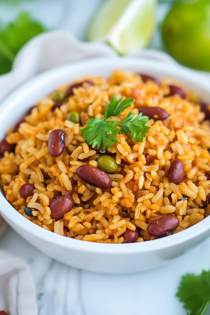 Arroz Moros Recipe finished dish, showcasing the blend of grains, legumes, and herbs.