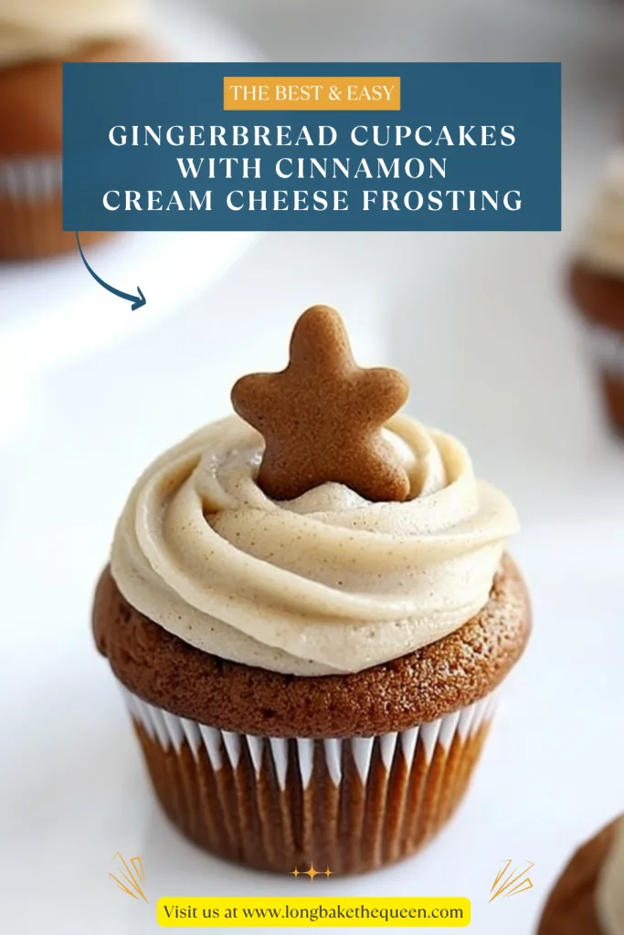 Gingerbread Cupcakes with Cinnamon Cream Cheese Frosting