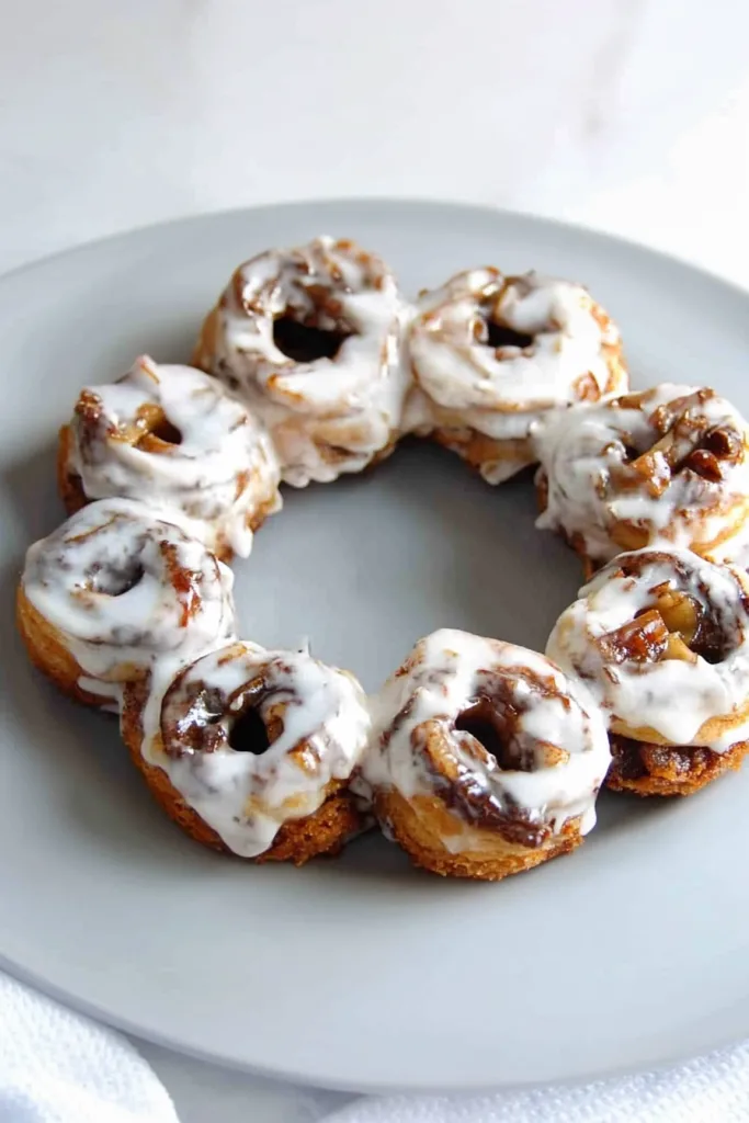 Freshly baked dessert with visible cinnamon layers and smooth topping