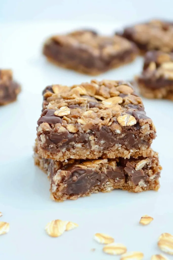Two layered bars styled simply on a white surface