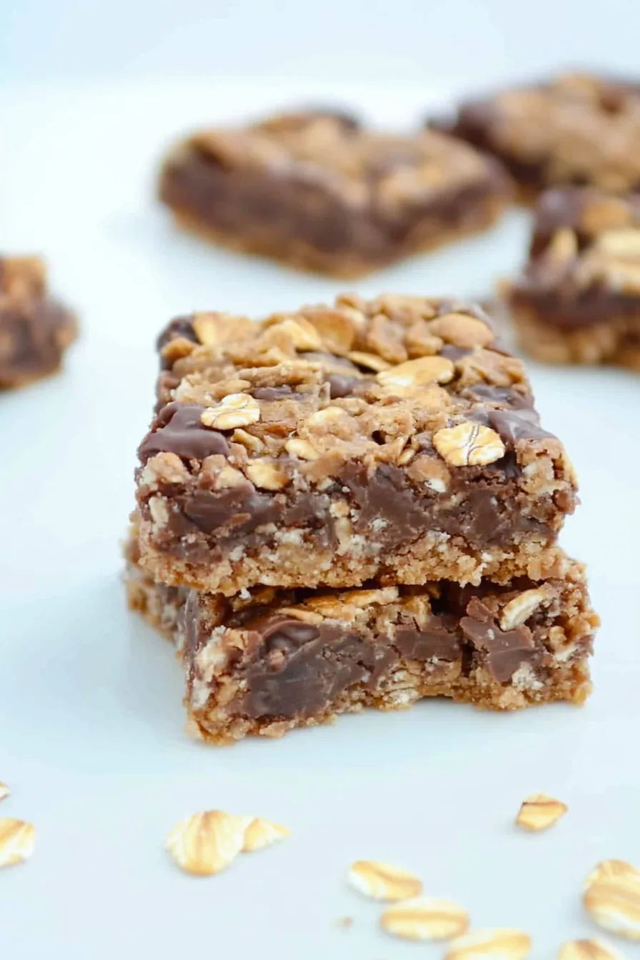 Two layered bars styled simply on a white surface